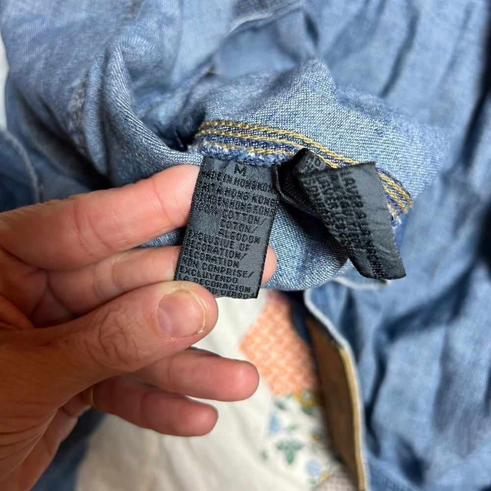 Lizwear Vintage 90s Denim Trucker Jacket Medium Wash‎ Cropped Bomber Womens M - Picture 5 of 5